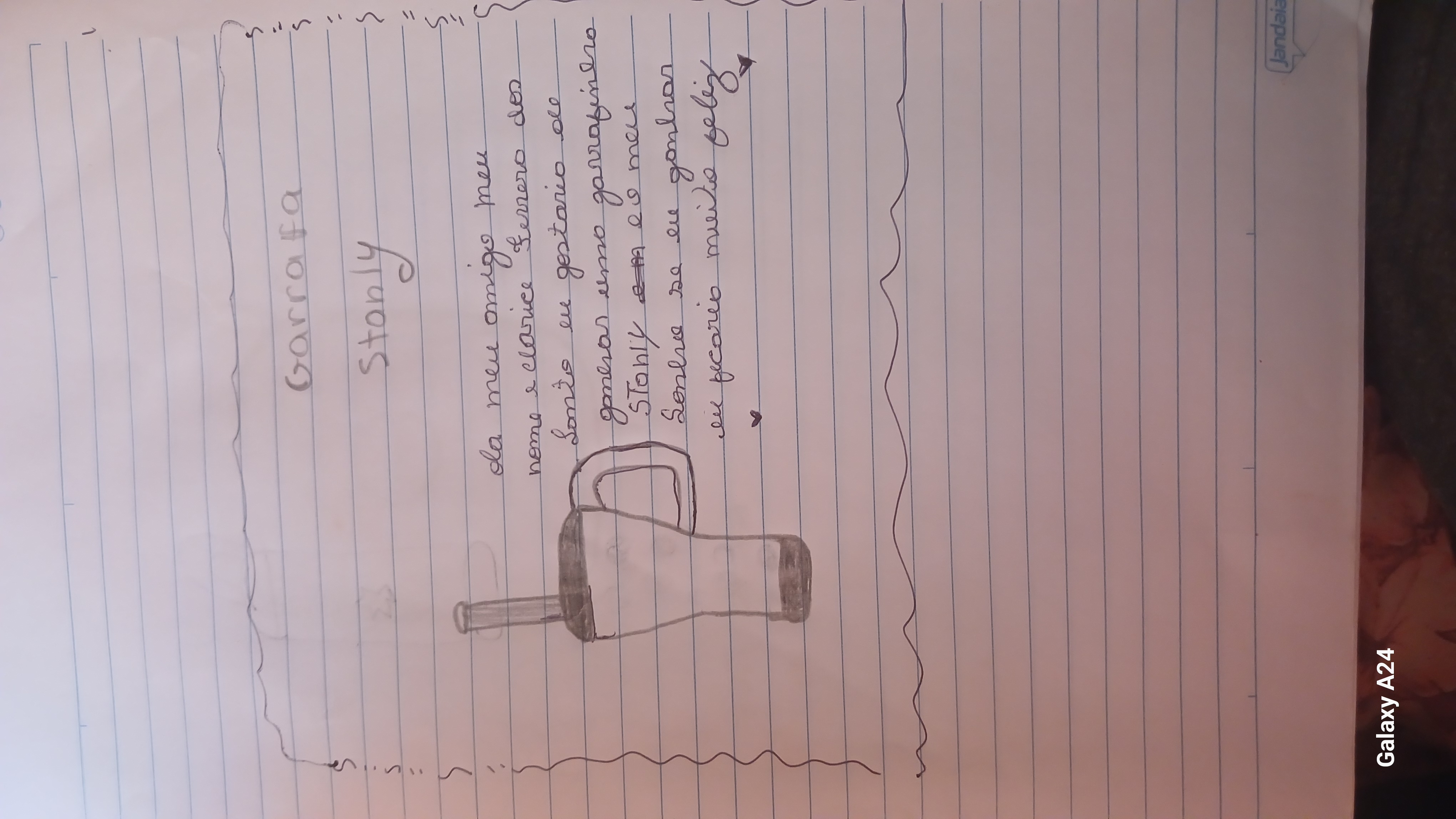 Cartinha de Clarisce Ferreira dos 