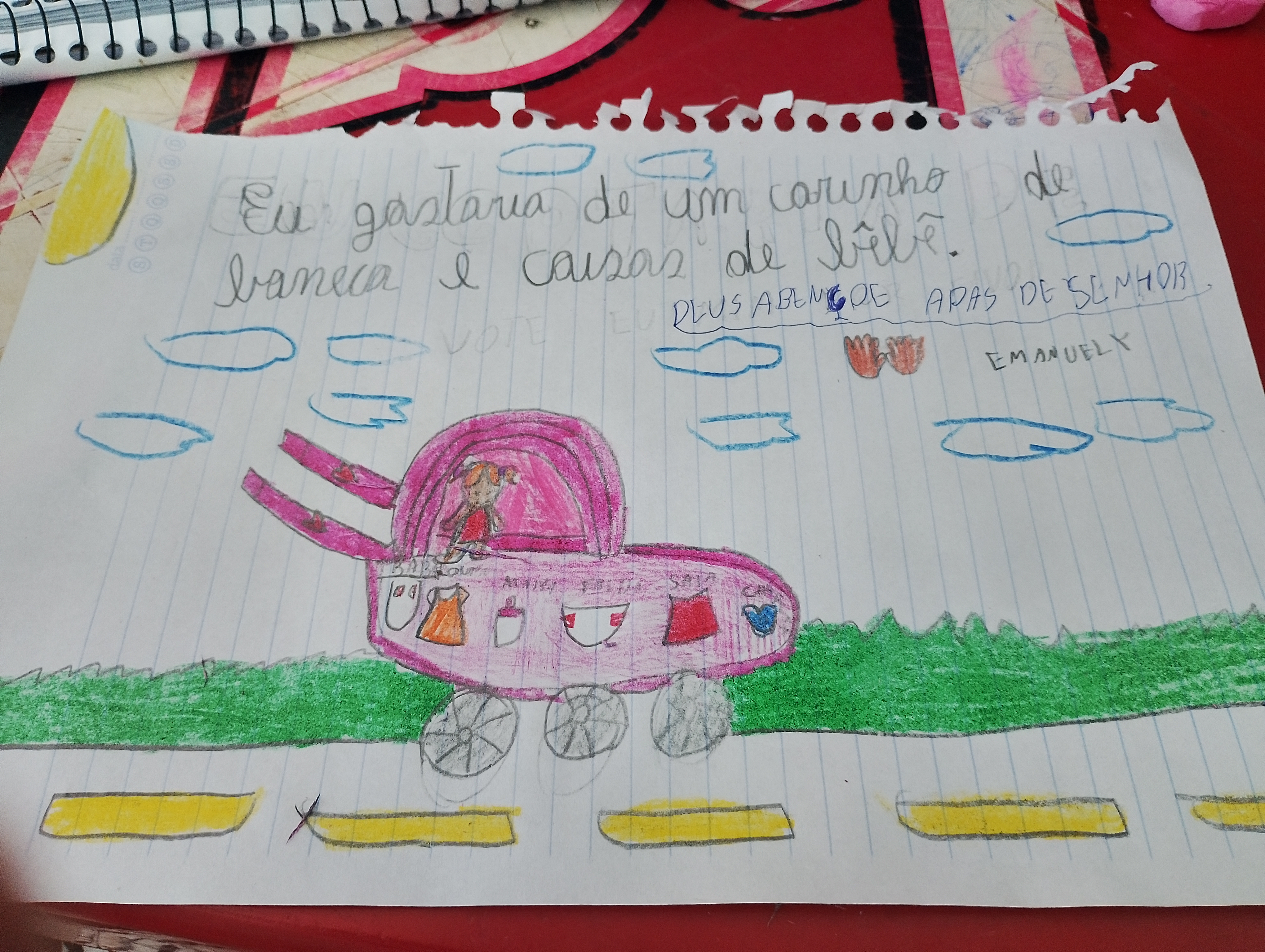 Cartinha de Emanuly Aparecida Silva 